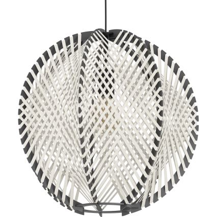 Eglo - Lámpara colgante 1xE27/40W/230V diá. 48 cm blanco/negro
