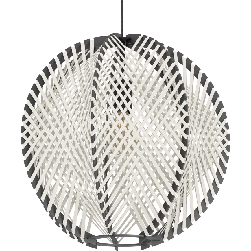 Eglo - Lámpara colgante 1xE27/40W/230V diá. 48 cm blanco/negro