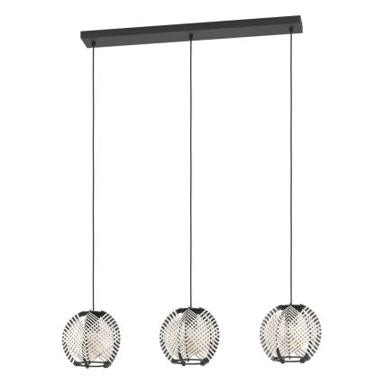 Eglo - Lámpara colgante 3xE27/40W/230V blanco/negro