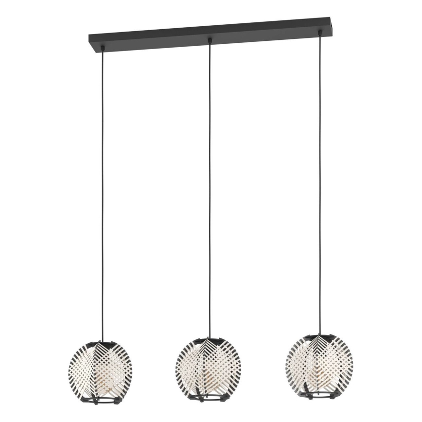 Eglo - Lámpara colgante 3xE27/40W/230V blanco/negro