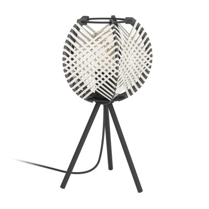 Eglo - Lámpara de mesa 1xE27/40W/230V blanco/negro
