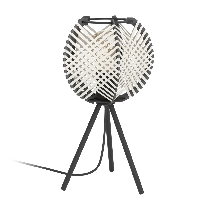 Eglo - Lámpara de mesa 1xE27/40W/230V blanco/negro