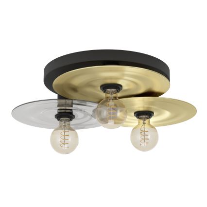 Eglo - Plafón 3xE27/40W/230V dorado/negro
