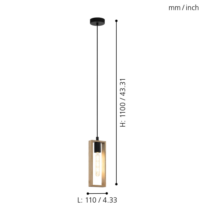 Eglo - Lámpara colgante 1xE27/60W/230V - FSC Certificado