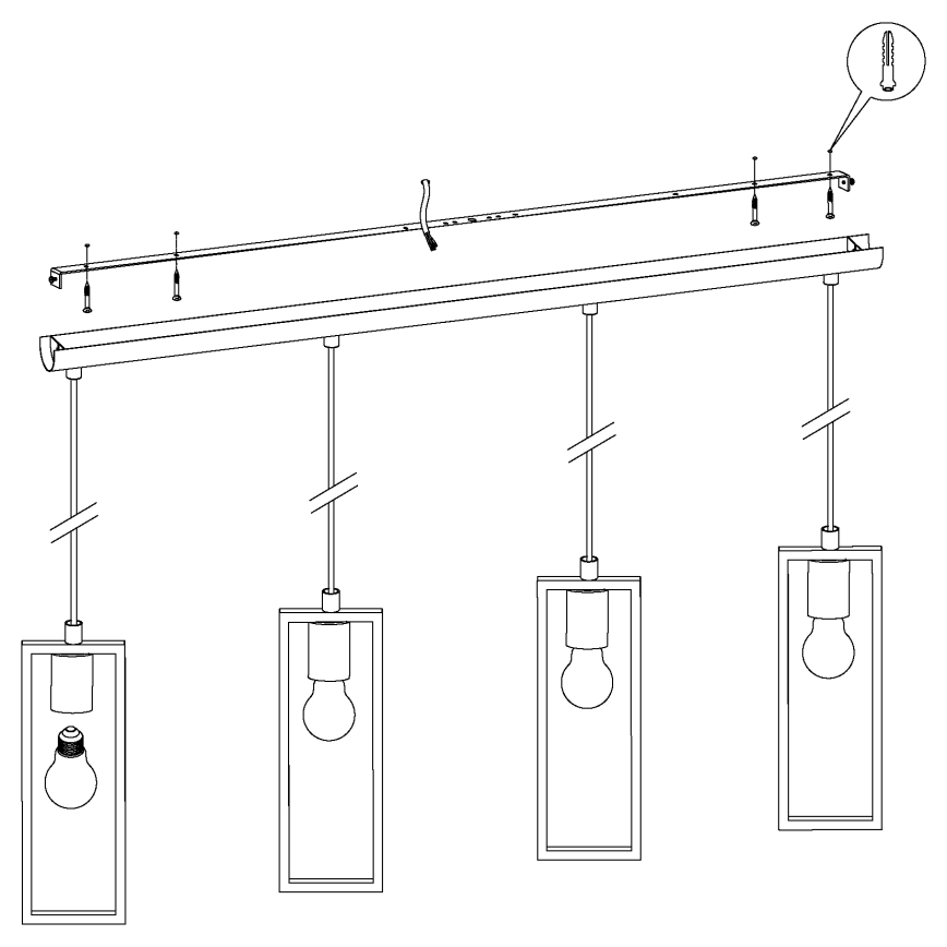 Eglo - Lámpara colgante 4xE27/60W/230V