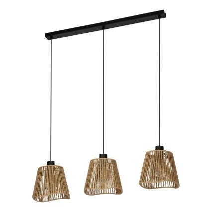 Eglo - Lámpara colgante 3xE27/60W/230V marrón