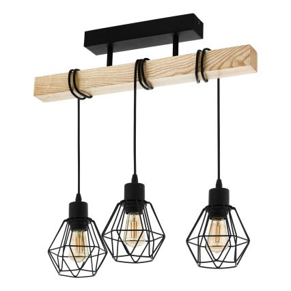 Eglo - Lámpara de techo TOWNSHEND 3xE27/60W/230V - FSC Certificado