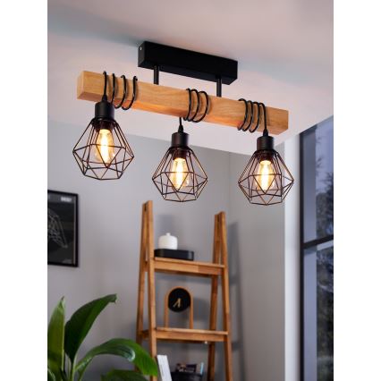 Eglo - Lámpara de techo TOWNSHEND 3xE27/60W/230V - FSC Certificado