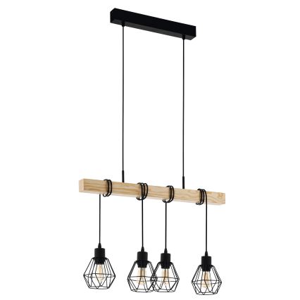 Eglo - Lámpara colgante TOWNSHEND 4xE27/60W/230V