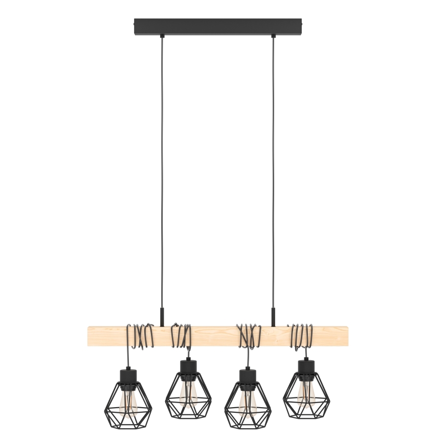 Eglo - Lámpara colgante TOWNSHEND 4xE27/60W/230V
