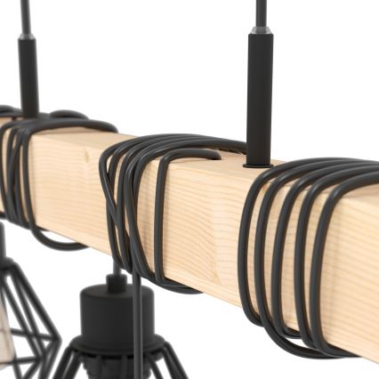 Eglo - Lámpara colgante TOWNSHEND 6xE27/60W/230V - FSC Certificado