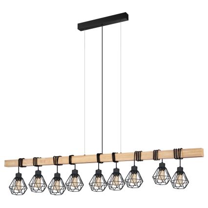 Eglo - Lámpara colgante TOWNSHEND 9xE27/60W/230V - FSC Certificado
