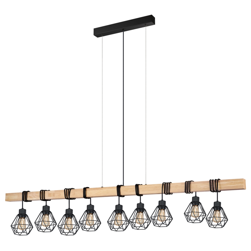 Eglo - Lámpara colgante TOWNSHEND 9xE27/60W/230V - FSC Certificado