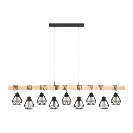 Eglo - Lámpara colgante TOWNSHEND 9xE27/60W/230V - FSC Certificado
