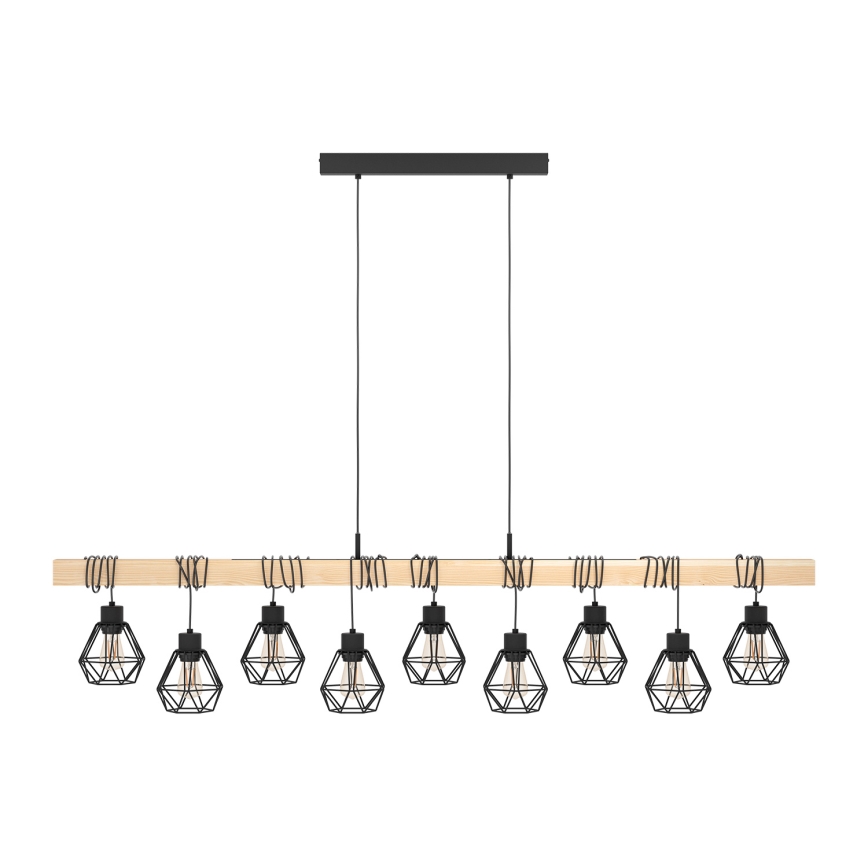 Eglo - Lámpara colgante TOWNSHEND 9xE27/60W/230V - FSC Certificado