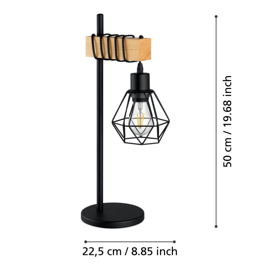 Eglo - Lámpara de mesa TOWNSHEND 1xE27/60W/230V
