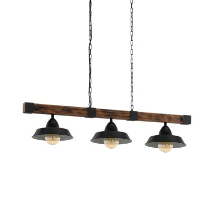 Eglo - Lámpara colgante con cadena 3xE27/60W/230V