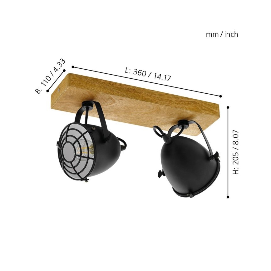Eglo - Foco 2xE14/40W/230V - FSC Certificado