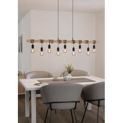 Eglo - Lámpara colgante TOWNSHEND 9xE27/60W/230V