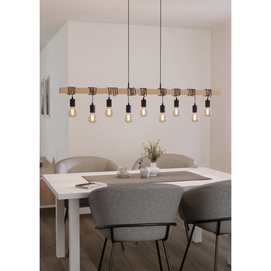 Eglo - Lámpara colgante TOWNSHEND 9xE27/60W/230V