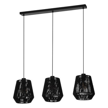 Eglo - Lámpara colgante 3xE27/60W/230V negro