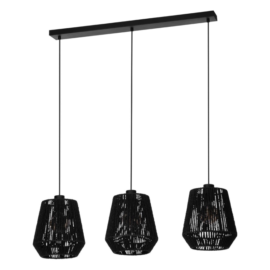 Eglo - Lámpara colgante 3xE27/60W/230V negro