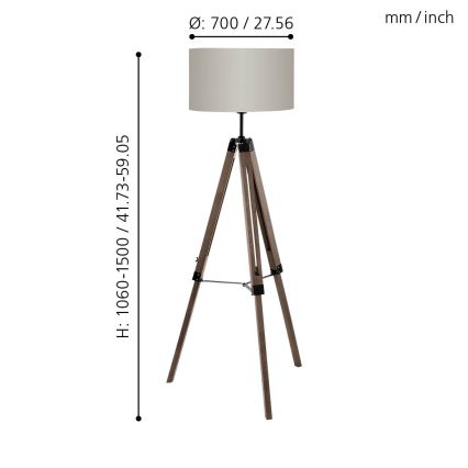 Eglo - Lámpara de pie 1xE27/60W/230V - FSC Certificado