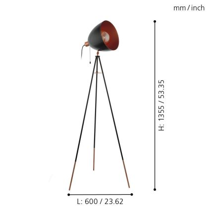 Eglo - Lámpara de pie 1xE27/60W/230V