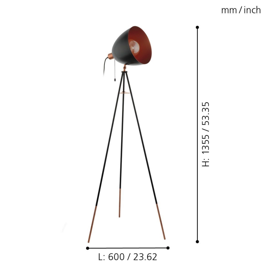 Eglo - Lámpara de pie 1xE27/60W/230V