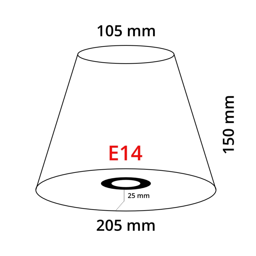 Eglo 49432 - Pantalla para lámpara de pie VINTAGE rojo Bordado E14 diá. 20,5 cm