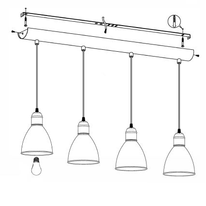 Eglo - Lámpara colgante 4xE27/60W/230V