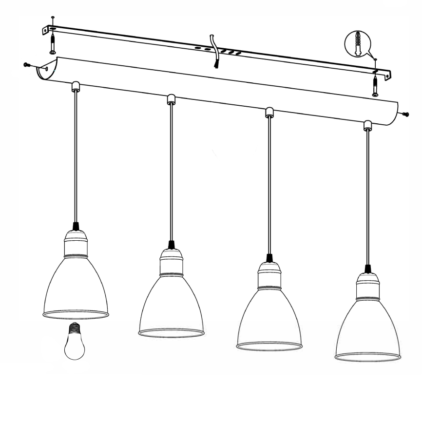 Eglo - Lámpara colgante 4xE27/60W/230V