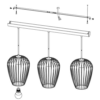 Eglo - Lámpara colgante 3xE27/60W/230V