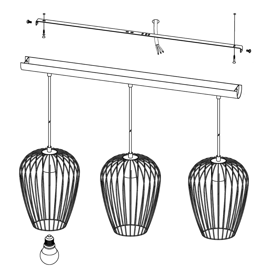 Eglo - Lámpara colgante 3xE27/60W/230V