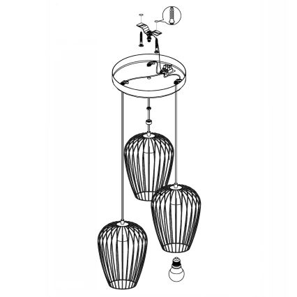Eglo - Lámpara colgante 3xE27/60W/230V