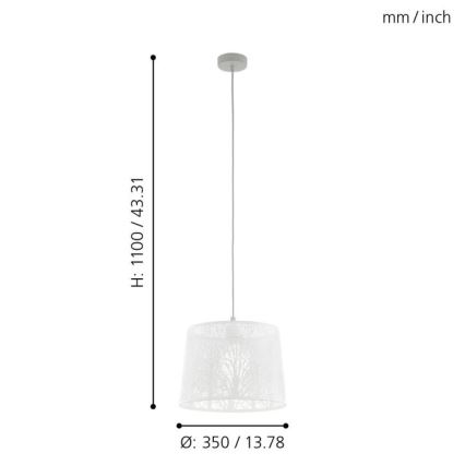 Eglo - Lámpara colgante 1xE27/60W/230V
