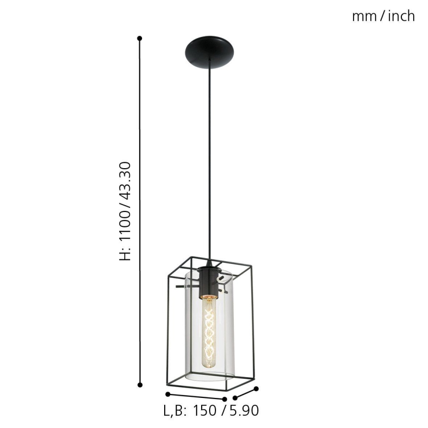 Eglo - Lámpara colgante 1xE27/60W/230V