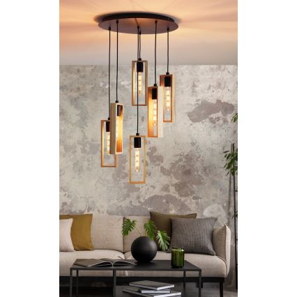 Eglo - Lámpara colgante 6xE27/60W/230V