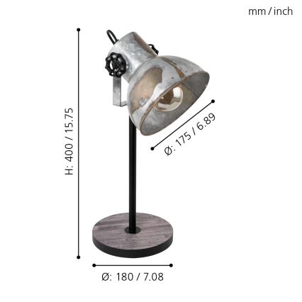 Eglo - Lámpara de mesa 1xE27/40W/230V