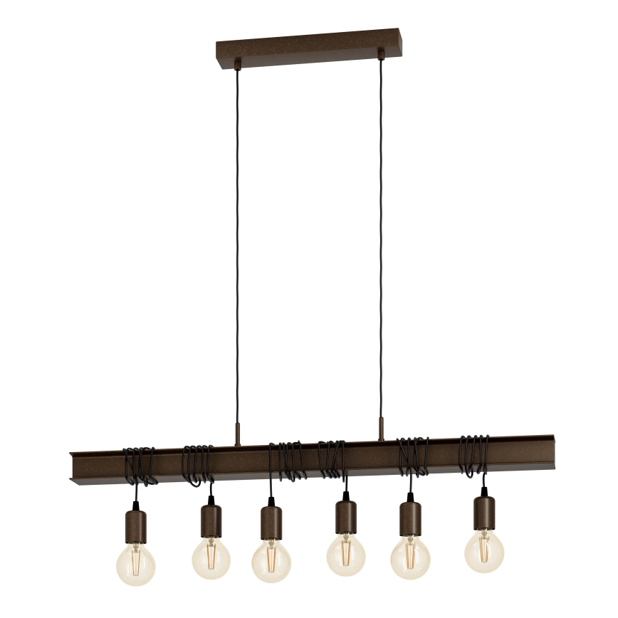 Eglo - Lámpara colgante TOWNSHEND 6xE27/60W/230V