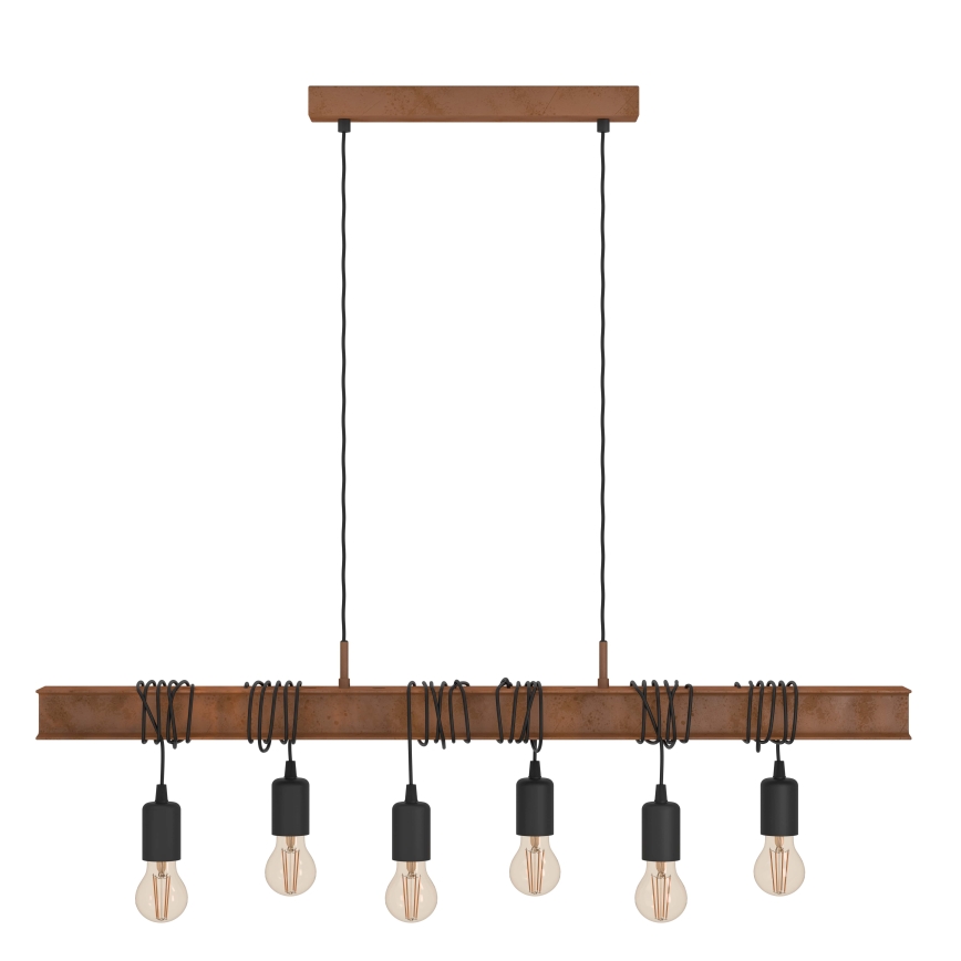 Eglo - Lámpara colgante TOWNSHEND 6xE27/60W/230V
