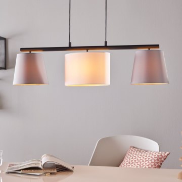 Eglo 55207 - Lámpara colgante ALMEIDA 3xE14/25W/230V gris