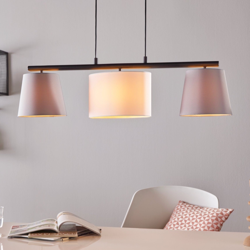 Eglo 55207 - Lámpara colgante ALMEIDA 3xE14/25W/230V gris