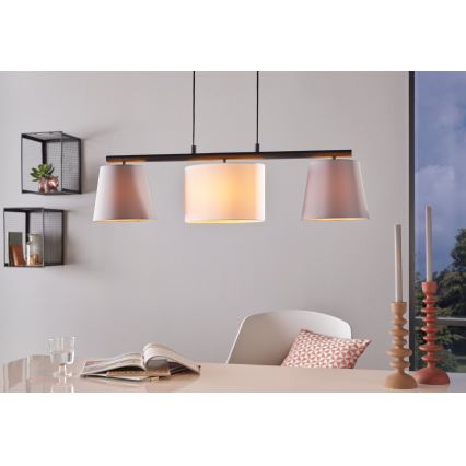 Eglo 55207 - Lámpara colgante ALMEIDA 3xE14/25W/230V gris