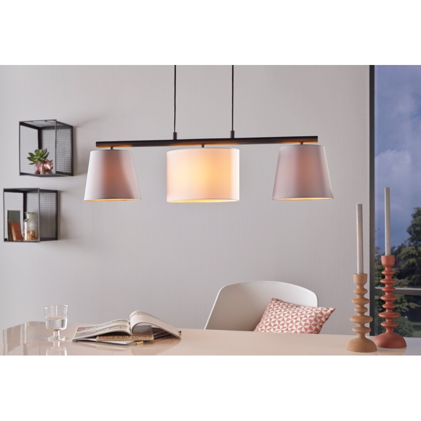 Eglo 55207 - Lámpara colgante ALMEIDA 3xE14/25W/230V gris