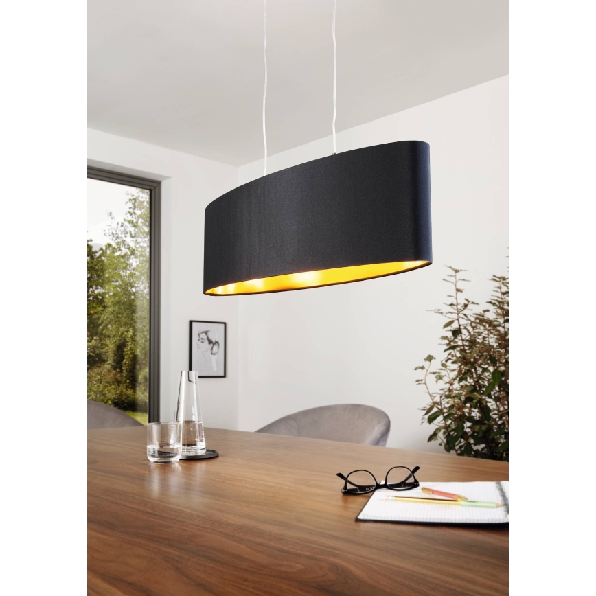 Eglo 55266 - Lámpara colgante MASERLO 2xE27/60W/230V negro