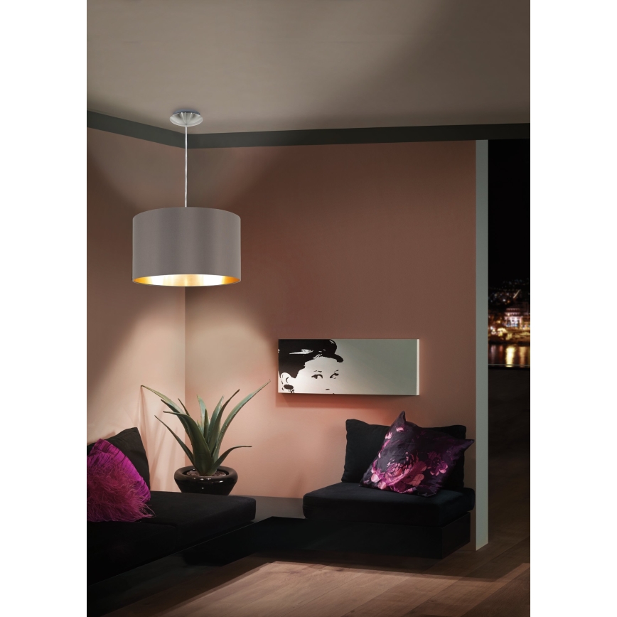 Eglo 55269 - Lámpara colgante MASERLO 1xE27/60W/230V marrón
