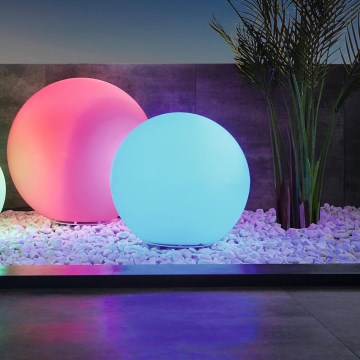 Eglo 55786 - LED RGBW Lámpara de exterior MONTEROLO-C 1xE27/9W/230V 2700-6500K IP65 diá. 30 cm + control remoto