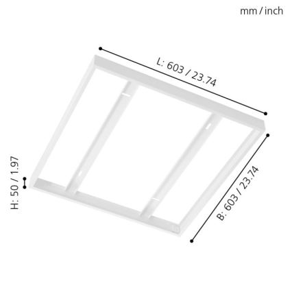 Eglo - Marco del panel de techo 603x603mm