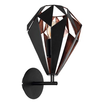 Eglo 62835 - Aplique CARLTON PRO 1xE27/60W/230V negro